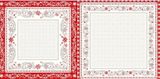 Tossus Toselli Jacquard pagalvės užvalkalas MINUIT Ecru Rouge žiema 
