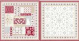 Tissus Toselli Jacquard pagalvės užvalkalas HIMALAYA Ecru Rouge žiema 