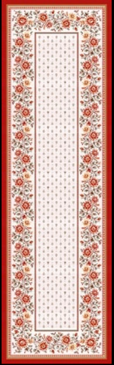 Tissus Toselli Jacquard takelis  MAZAN Ecru Rouge 170x50cm