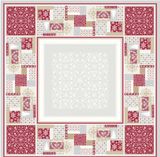 Tissus Toselli Jacquard staltiesė HIMALAYA Ecru Rouge 140x140 