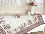 Tissus Toselli Jacquard staltiesė LUGEUR Ecru Rouge žiema 145x145 