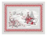 Tissus Toselli Jacquard takelis MONTAGNE savoie perle 170 x 50 cm