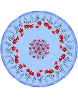 Tissus Toselli staltiesė COQUELICOT Lavande bleu apvali 180 Ø 