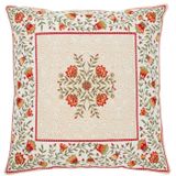 Tissus Toselli Jacquard pagalvės užvalkalas AUBRAC Ecru Orange 45x45cm