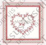 Tissus Toselli Jacquard pagalvės užvalkalas DAVOS ecru rouge 45 x 45 cm