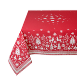 Tissus Toselli Jacquard staltiesė VALLEE rouge vert 140 x 250 cm