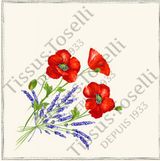 Tissus Toselli servetėlės Coquelicot lavande 45 x 45