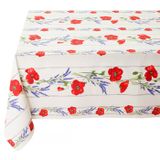 Tissus Toselli staltiesė COQUELICOT LAVANDE ECRU COTTON 155x200