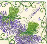 Tissus Toselli staltiesė BOUQUET LAVANDE JAUNE 155x250 