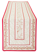 Tissus Toselli Jacquard takelis AURIOL lin rouge 170 x 50 cm