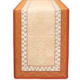 Tissus Toselli Jacquard takelis AUBRAC ecru orange 170 x 50 cm
