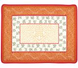 Tissus Toselli Jacquard padėkliukai AUBRAC ecru orange 50 x 37 cm