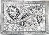 Tissus Toselli padėkliukas Jacquard CASHMIR Noir 50x37cm