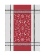 Tissus Toselli pašluostė COTIGNAC JACQUARD Vars Gris Rouge 50x70 