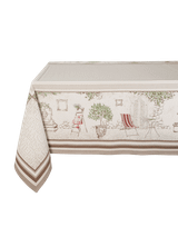 Tissus Toselli Jacquard staltiesė GORDES lin ecru 145 x 250 cm