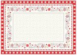Tissus Toselli Jacquard padėkliukai MINUIT ecru rouge 50 x 37 cm