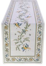 Tissus Toselli Jacquard takelis MOUSTIER ecru 170 x 50 cm