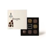 Michel Cluizel juodojo ir pieniško šokolado saldainių asorti „Coffret N°8 Ganache & Praliné“ 85 g