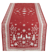 Tissus Toselli Jacquard takelis MONTAGNE valle rouge 170 x 50 cm