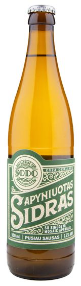 SODO sidrinės sidras Apyniuotas pusiau sausas 0,5 L