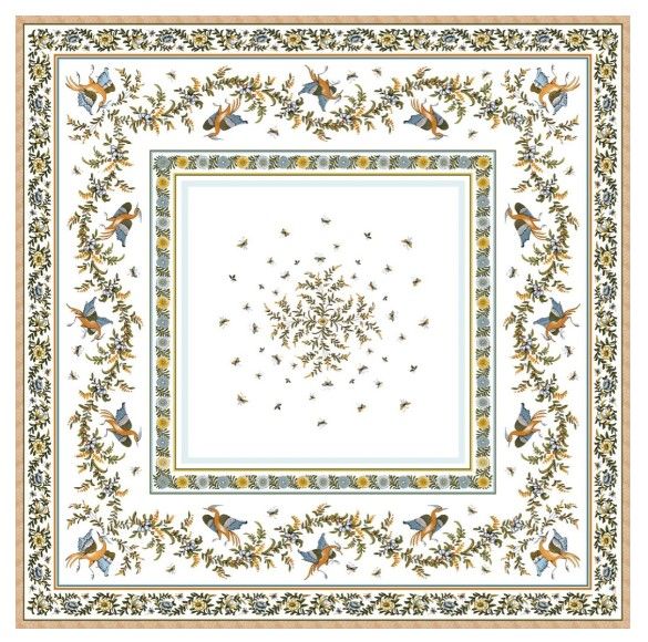 Tissus Toselli Jacquard staltiesė MOUSTIERS Ecru 145x300 
