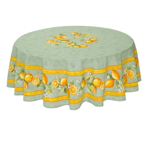 Tissus Toselli staltiesė Provence CITRON vert 180 apvali 