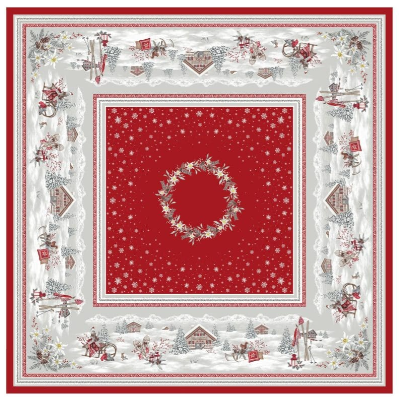 T.T. Jacquard staltiesė MONTAGNE savoie rouge 145x260 
