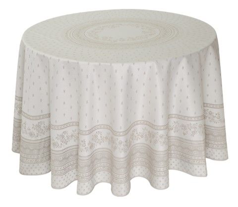Tissus Toselli Jacquard staltiesė DURANCE ecru teflon 230Ø 