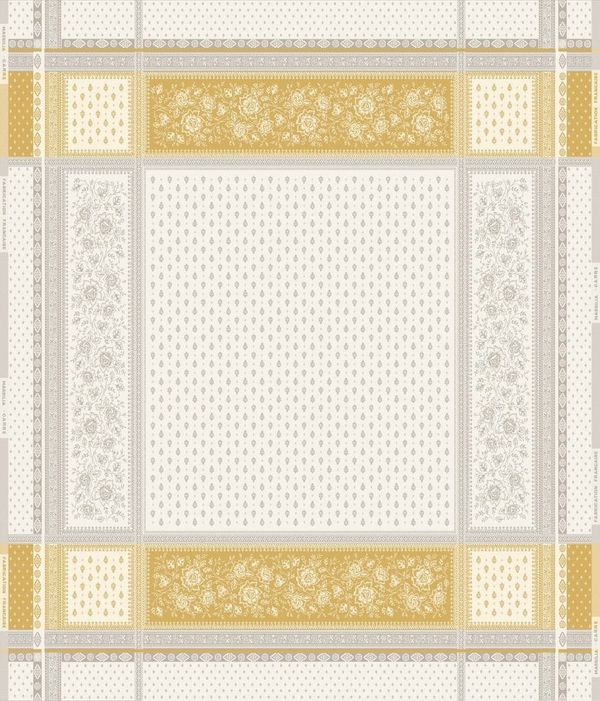 Tissus Toselli Jacquard staltiesė BEAULIEU CURCUMA 150x150cm