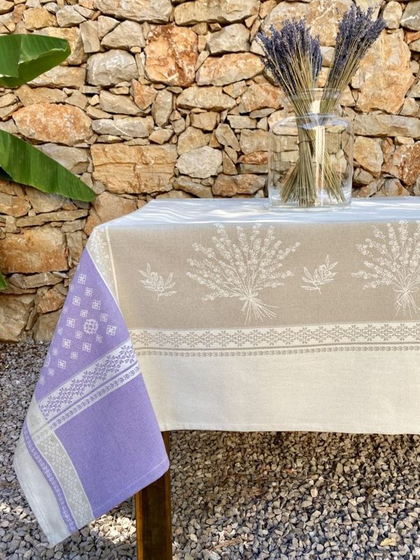 Tissus Toselli Jacquard staltiesė VALENSOL lavande 150x250cm
