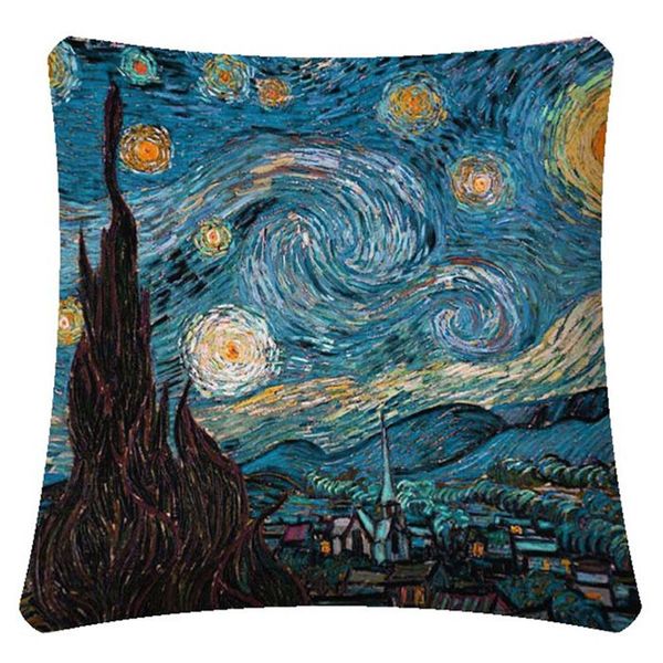 Tissus Toselli Jacquard pagalvės užvalkalas VAN GOGH Nuit Etoilee 45x45cm