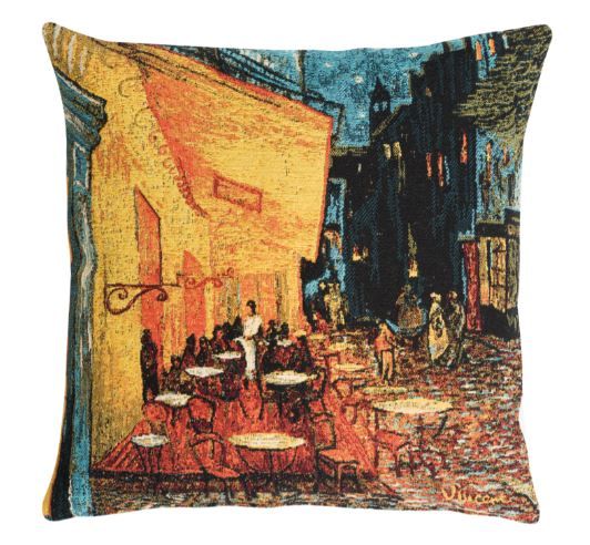 Tissus Toselli Jacquard pagalvės užvalkalas VAN GOGH  Cafe de Nuit 45x45cm