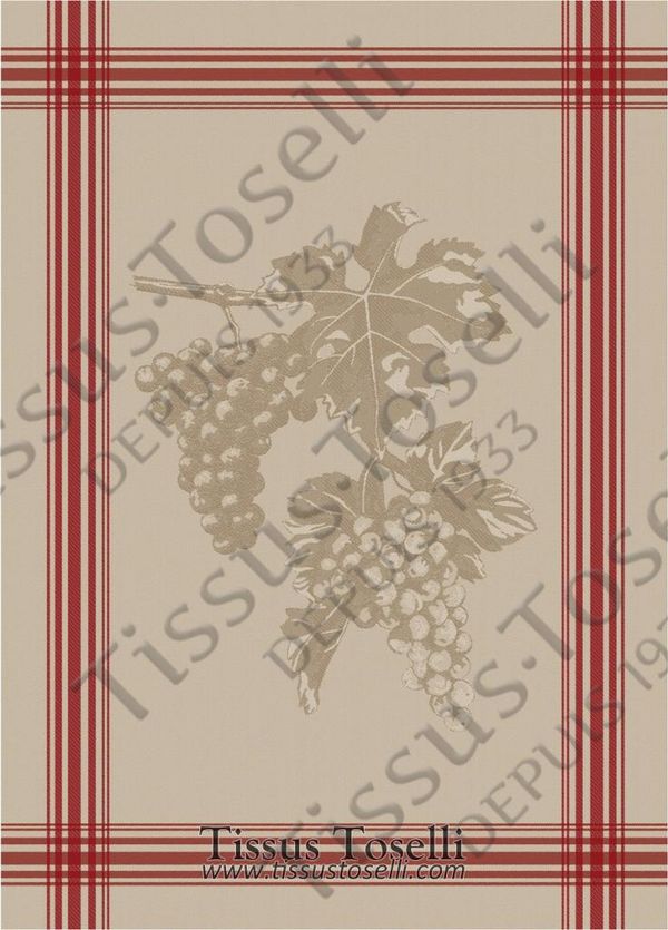 Tissus Toselli rankšluostis Grappe Multico 50 x 70