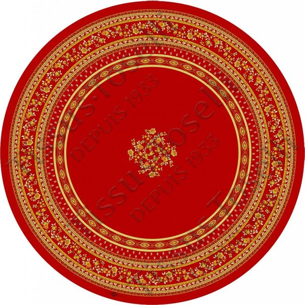 Tissus Toselli apvali staltiesė Avignon ROUGE ⌀180