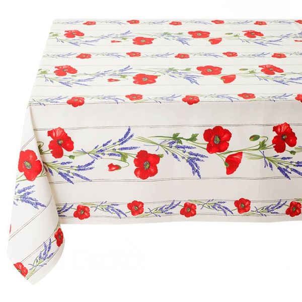 Tissus Toselli staltiesė COQUELICOT LAVANDE ECRU 155x300