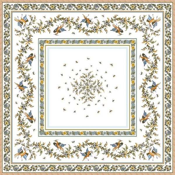 Tissus Toselli Jacquard staltiesė MOUSTIERS ecru 145 x 250 cm