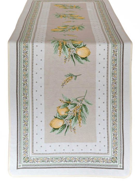 Tissus Toselli Jacquard takelis MENTON Jaune Vert 170x50cm 
