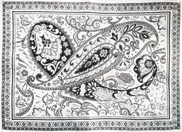 Tissus Toselli padėkliukas Jacquard CASHMIR Noir 50x37cm