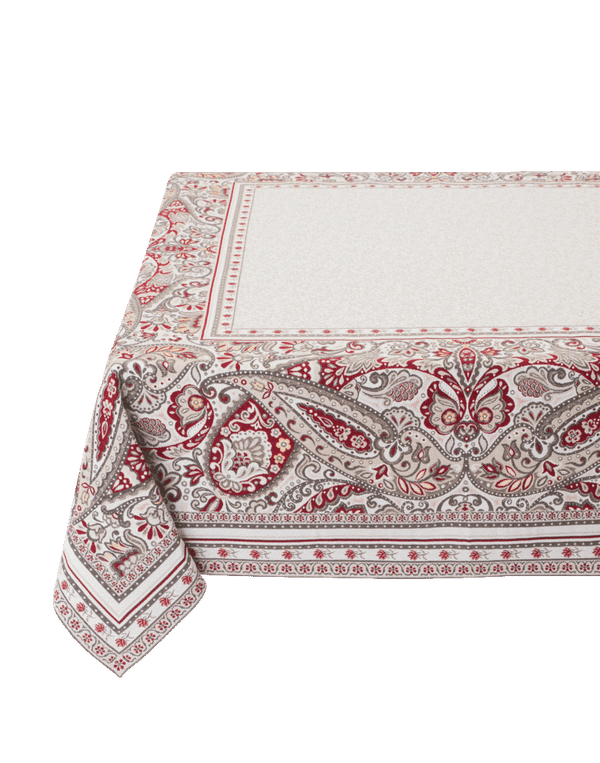 Tissus Toselli staltiesė Deco Jacquard  CASHMIR Rouge 145x145 cm