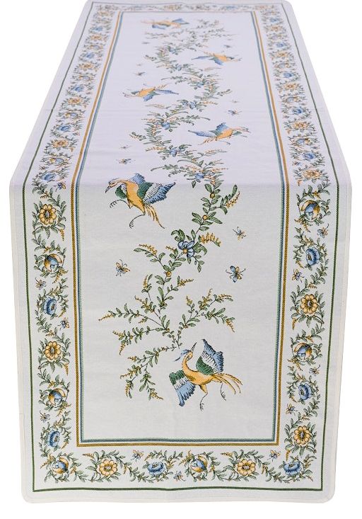Tissus Toselli Jacquard takelis MOUSTIER ecru 170 x 50 cm