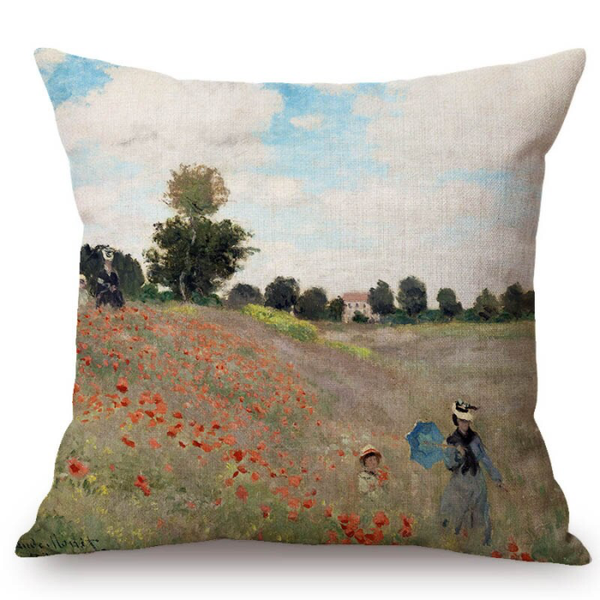 Tissus Toselli pagalvės užvalkalas MONET Les Coquelicots 45x45cm 