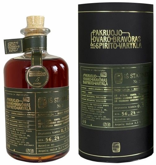 Pakruojo Dvaro Spirito Varykla "Iš statinės Nr.3" Alaus Spiritas 0,5 L