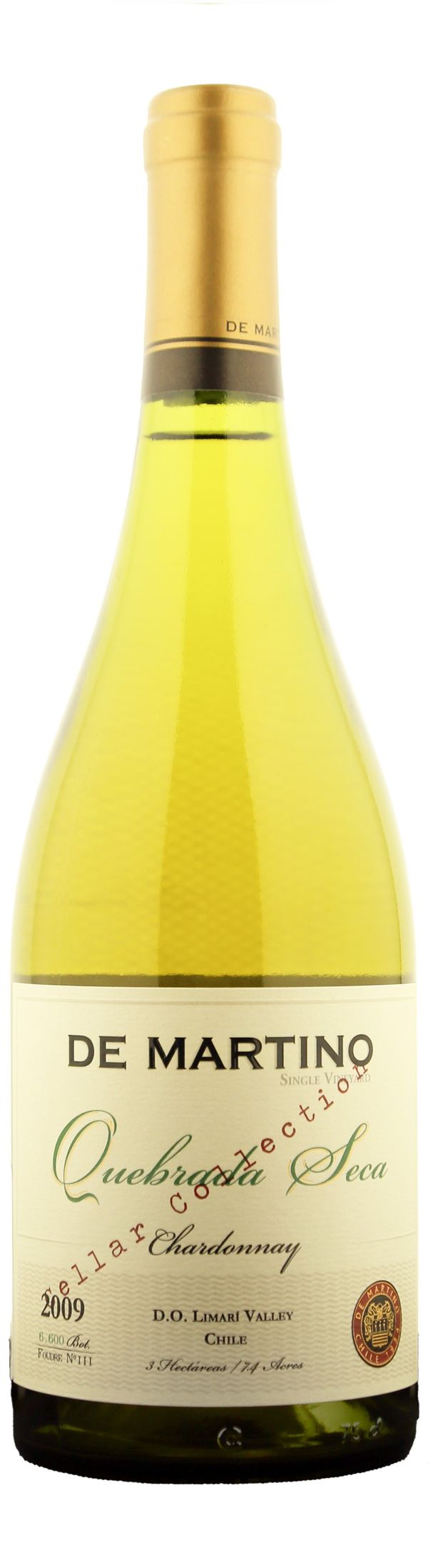 De Martino Cellar Collection Quebrada Seca Limari Valley 2009 