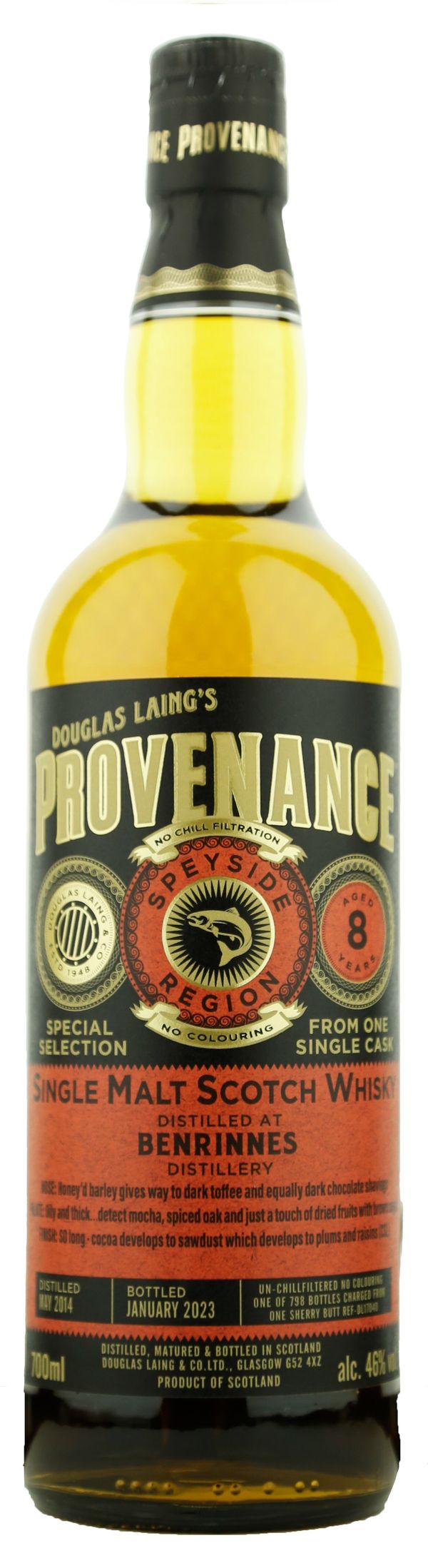 Viskis Provenance Benrinnes 8 YO 0,7 L