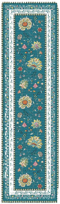 Tissus Toselli Jacquard takelis MONTESPAN CANARD 170 x 50 cm